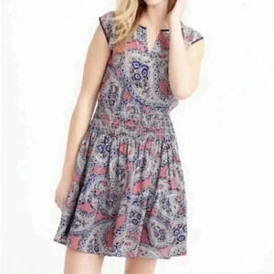 J. Crew | 100% Silk | Paisley Print Dress Women’s Size 8 M Medium